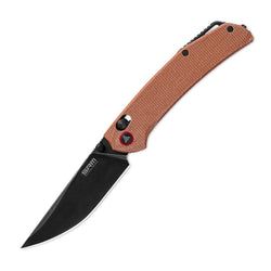 Brown Micarta Handle / PVD Black Finished 14C28N Blade Asika 411L-MN
