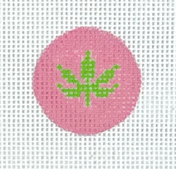 Insert Design – Green Weed Leaf on Pink