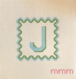 Letters & Styles – Blue & Green Scallop J