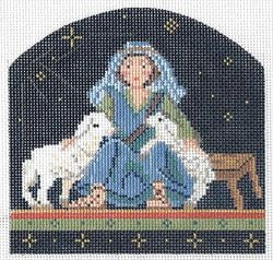 Nativity Canvas Piece – Young Shepherd with Lambs