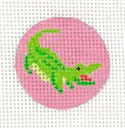 Insert Design – Preppy Gator – greens on pink