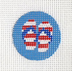 Insert Design – Red & White Striped Flip Flops on Ocean Blue