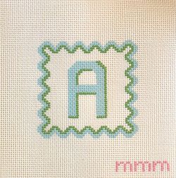 Letters & Styles – Blue & Green Scallop A