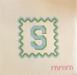 Blue & Green Scallop · Letter S