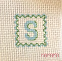 Letters & Styles – Blue & Green Scallop · Letter S