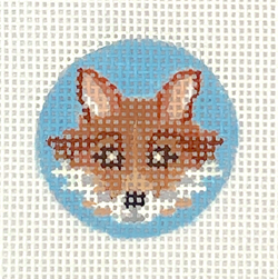 Insert Design – Fox Head – browns on sky blue