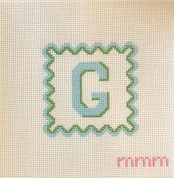 Letters & Styles – Blue & Green Scallop G