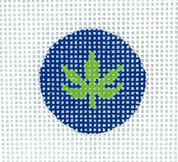 Insert Design – Green Weed Leaf on Blue