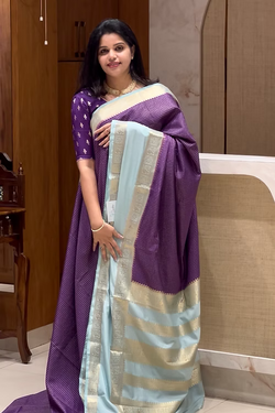 Color – PURPLE WITH BABYBLUE