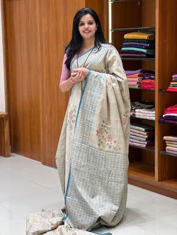 BEIGE WITH SAPPHIREBLUE