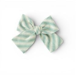Pistachio Stripe – Petite Hair Bow