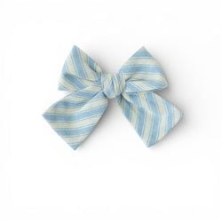 Robin Egg Stripe – Petite Hair Bow