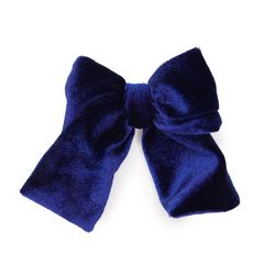 Sapphire Blue Velvet – Petite Hair Bow