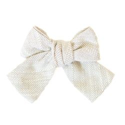 Parchment Tweed – Petite Hair Bow