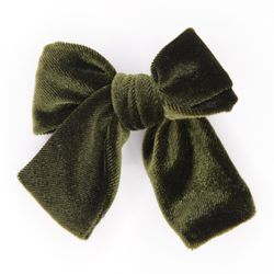 Olive Green Velvet – Petite Hair Bow