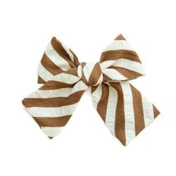 Russet Stripe – Petite Hair Bow