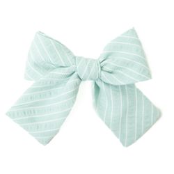 Mint Stripe – Petite Hair Bow