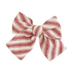 Cardinal Stripe – Petite Hair Bow