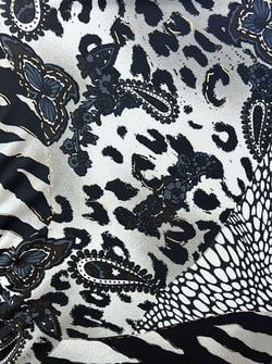 Gray Gold Animal Floral Sequin