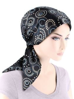 Color – Black Blue Polka Swirl
