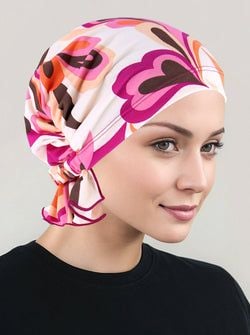 Ivory Magenta Mod Floral