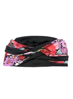Color – Black Red Coral Floral