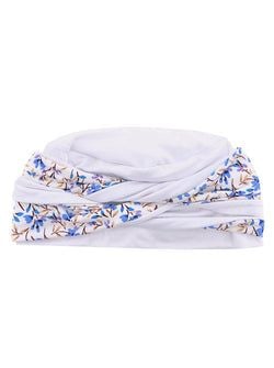 Color – White Periwinkle Blue Floral