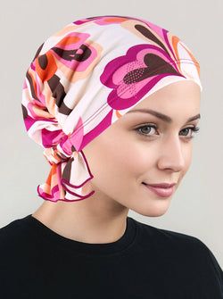 Ivory Magenta Mod Floral