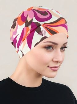 Ivory Magenta Mod Floral