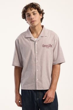 COLOUR – Burgundy/Off White Stripe