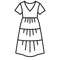 Tiered A-Line Midi Dress