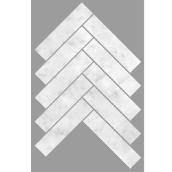Herringbone Pattern – Carrara White