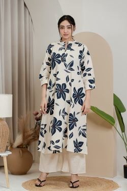Beige With Navy Blue