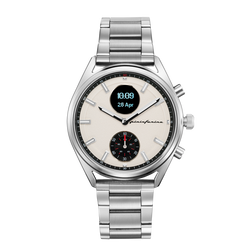 Sliver Case with White Dial