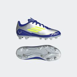 adidas F50 Club Messi Firm/Multi-Ground Cleats Kids – Silver