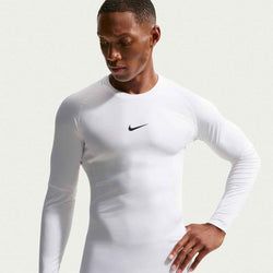 Nike Pro Men's Dri-FIT Tight Long-Sleeve Fitness Top – White