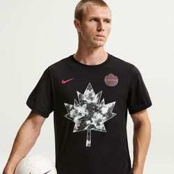 Canada Nike Fanwear Collection Men's Soccer Cotton Short-Sleeve T-Shirt – Black