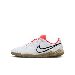 Nike Jr. Tiempo Legend 10 Club Little/Big Kids' Indoor/Court Low-Top Soccer Shoes – White