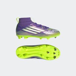 adidas F50 LEAGUE Mid Cut Firm Ground / Multi Ground Football Boots Kids – Purple