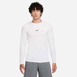 Nike Pro Men's Dri-FIT Slim Long-Sleeve Fitness Top – White