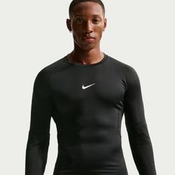 Nike Pro Men's Dri-FIT Tight Long-Sleeve Fitness Top – Black
