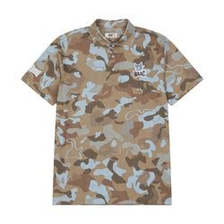 MEN 4WAYストレッチ カモフラージュポロ ブラウン
