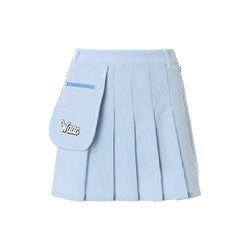 WOMEN シアサッカー スカート ブルー