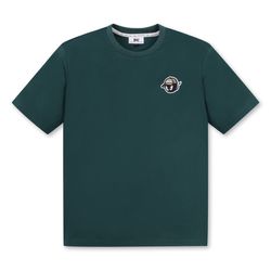 UNISEX バックロゴクルーネックTシャツ ダークグリーン
