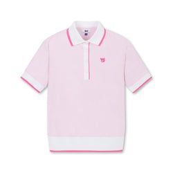 25SS 新作｜WEB限定】WOMEN リブカラーポロシャツ ライトピンク