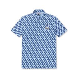MEN UV ジオメトリックポロシャツ ネイビー