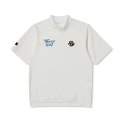 MEN ダブルロゴポンチモックネック ホワイト