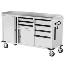62" x 20"(7-Drawer & 2-Door) – White (SS Top)