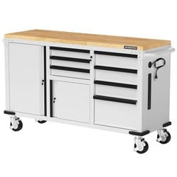 62" x 20"(7-Drawer & 2-Door) – White