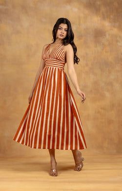 Stripe Dress – Brown Stripe
